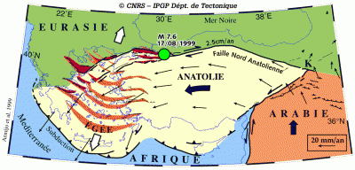 Carte d'après Armijo et al. 1999.