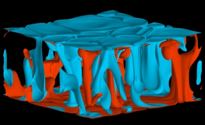 Simulation numérique 3D de convection dans le manteau (Stéphane Labrosse)