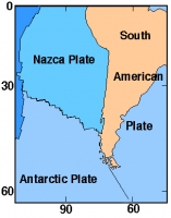 Schéma simplifié des différentes plaques tectoniques du Pacifique Sud (adapté de http://www.usgs.gov/)