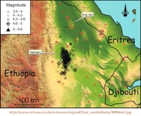 Essaim de séismes du 14 Septembre au 4 Octobre 2005 - Eruption du Dabba'hu le 26 Sept. 