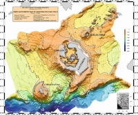 Carte du fond des océans autour de l'île de Santorin (source HCMR)