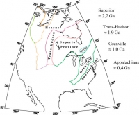 

Figure 5 : Carte des principales provinces Précambriennes du bouclier canadien. 
