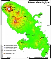 Carte du réseau sismologique.