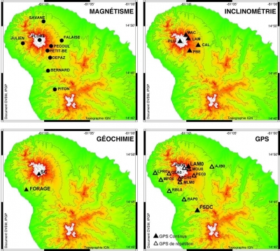 Les réseaux déformations, magnétisme et géochimie.